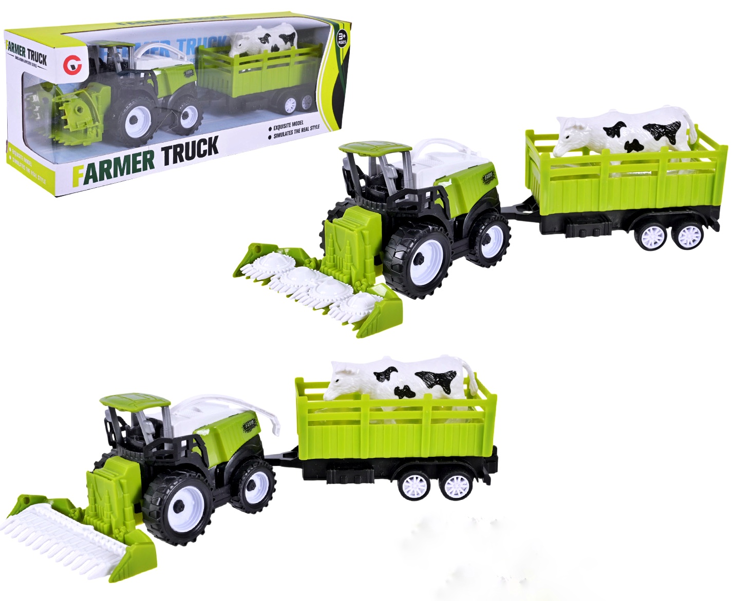 Комбайн с причепом 9975 , коробка , 1 фігурка тварин , 3 види ,