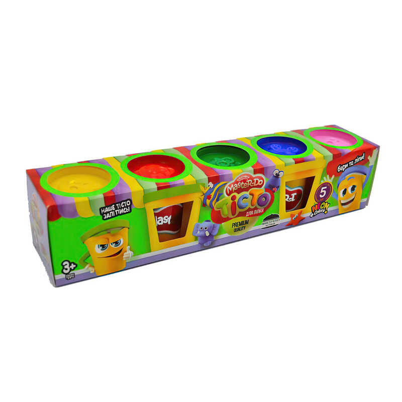 гр Тісто для ліплення "Master Do" TMDB-01-02U (УКР) (9) 5 банок*50 г. "Danko Toys"