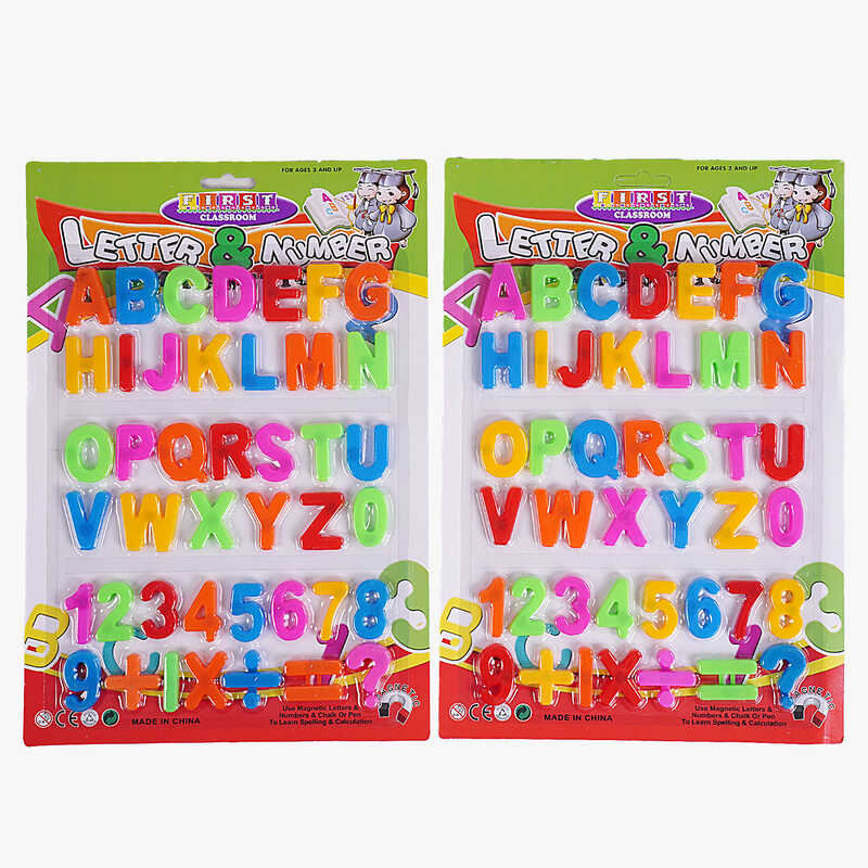 Набір магнітів 8202-7 (200/2) 2 види, "Літери і цифри", магнітні, 26 літер, арифметичні знаки, на листі