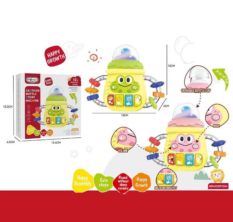 Музична іграшка 368-71 (180) 2 кольори, музика, звуки, пальчикова гра, підсвічування, регулювання гучності, прорізувач, фрази англ. мовою, в коробці