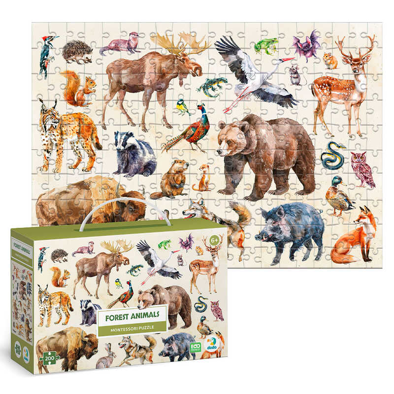 гр Монтессорі пазл "Лісові тварини" 300629 (16) "DoDo", 200 елементів, 33х47 см