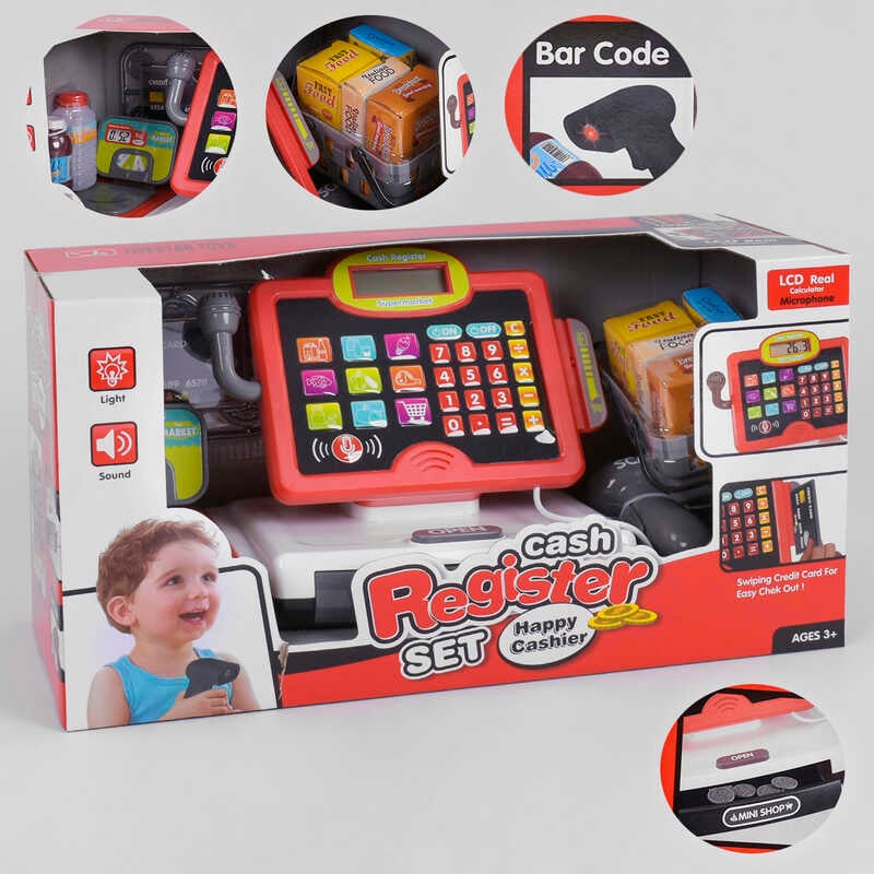 Кассовый аппарат 35578 B (6) свет, звук, встроенный калькулятор, микрофон, в коробке