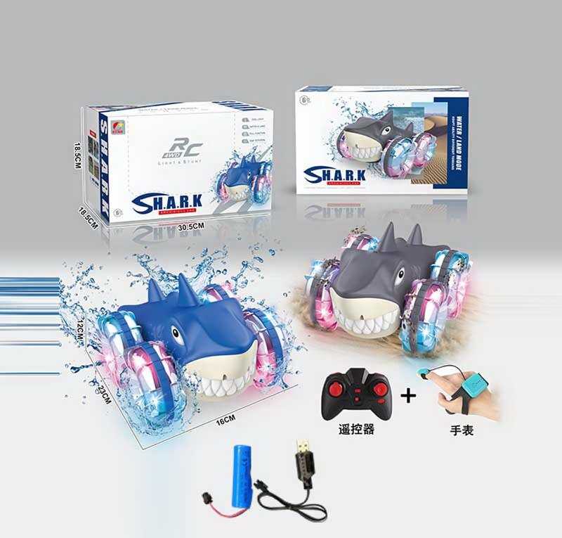 Машина на радіокеруванні CX 98 (24) 2 кольори, “Акула”, підсвічування, викрутка, акум. 3.7V, пульт 2.4G + сенсорний браслет, USB-кабель,  водонепроникна, режим демонстрації, в коробці