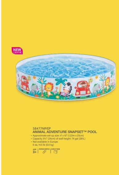 Intex Басейн 58477 NP "Качиний риф" (6) від 3-х років, діаметр 122см, висота 25см, 218л