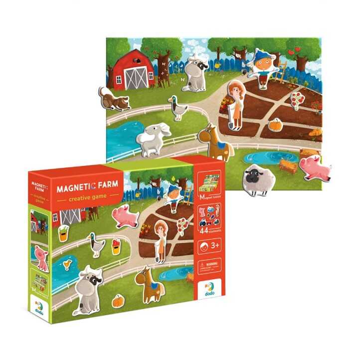 гр Розвиваюча гра "Магнітна ферма" 200206 (8) 44 елементи та планшетка "Dodo"