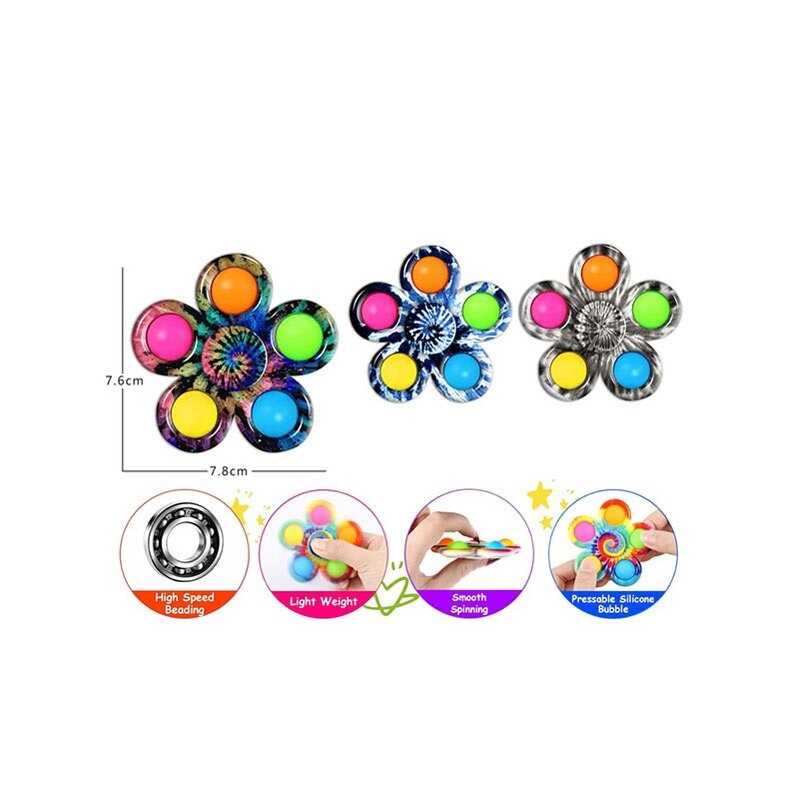 Спінер 2021-100 C (1000) 7,8*7,6 см, поп-іт, в пакеті, ВИДАЄТЬСЯ ТІЛЬКИ МІКС ВИДІВ