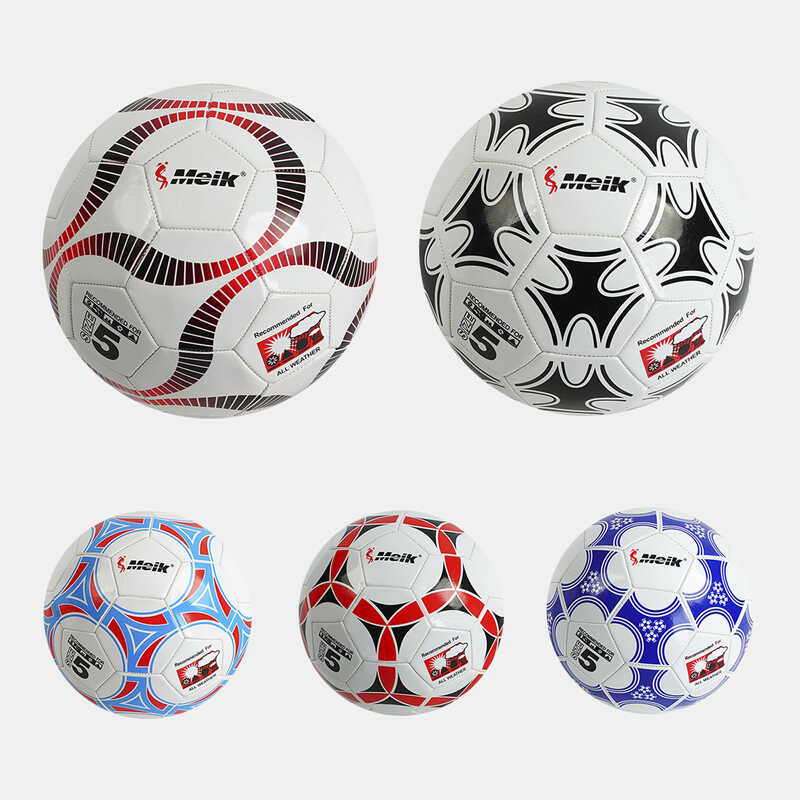 М`яч футбольний С 55988 (60) 5 видів, вага 300-310 грамів, гумовий балон, матеріал PVC, розмір №5, ВИДАЄТЬСЯ МІКС