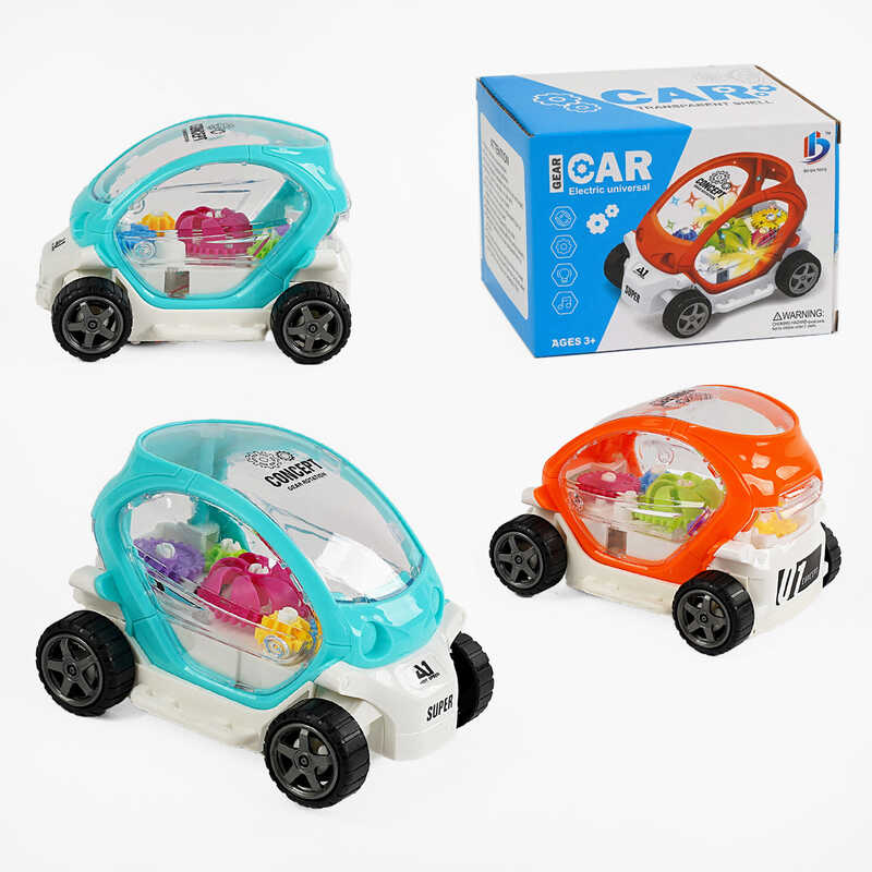 Машинка 8899-135 (168/2) 2 кольори, підсвічування, звук, колесо вільного ходу, рухомі шестерні, в коробці