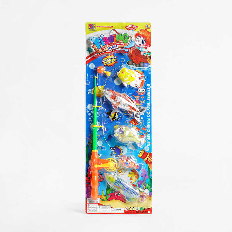 Риболовля 555-50 (96/2) магнітна, телескопічна вудка, 5 рибок, на листі