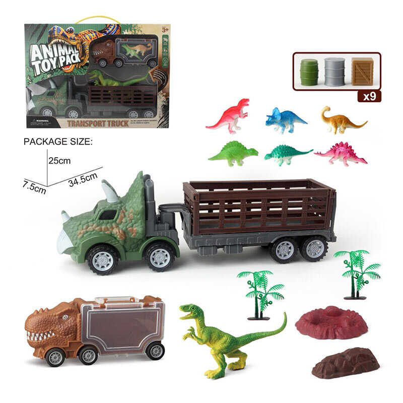 Набір машин 158-127 (48/2) 2 машинки, 7 динозаврів, аксесуари, в коробці