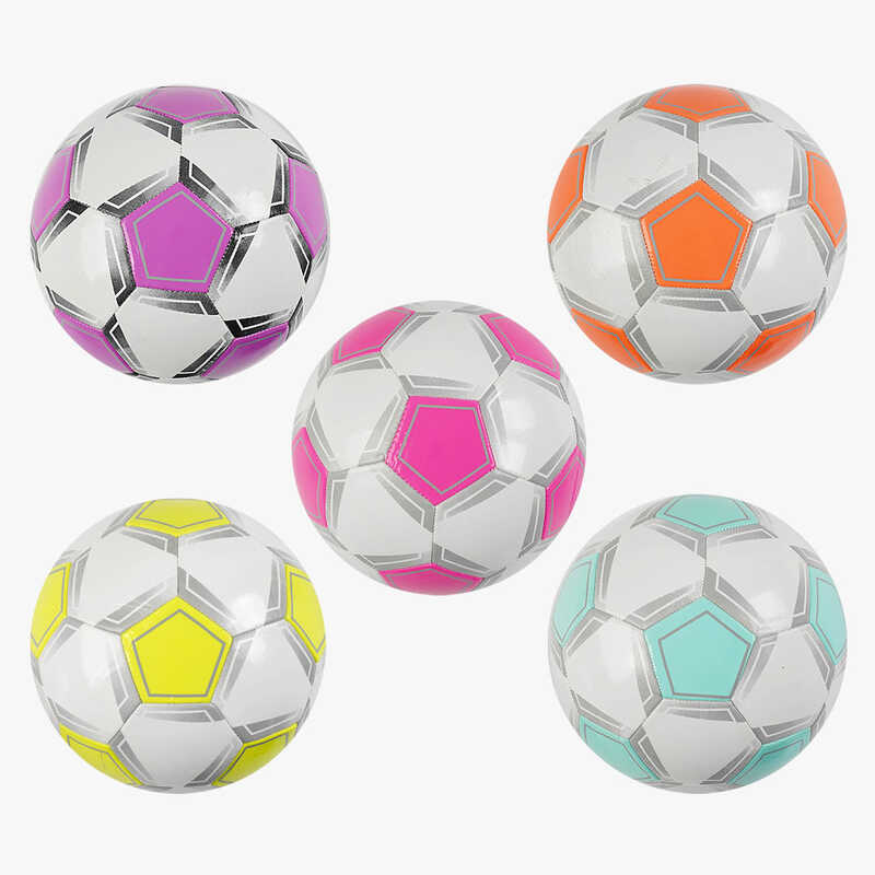 М'яч футбольний C 70124 (100) 5 кольорів, розмір №5, матеріал PVC, 280 грамів, гумовий балон, ВИДАЄТЬСЯ ТІЛЬКИ МІКС ВИДІВ