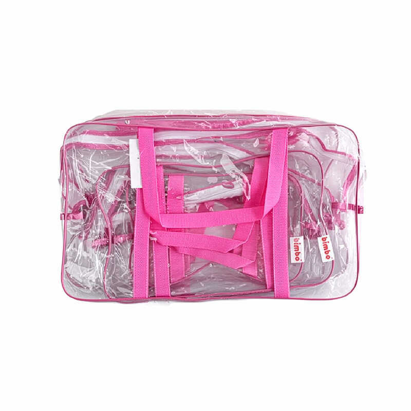 гр Набір із трьох прозорих сумок у пологовий 40372 (1) РОЖЕВА "Bimbo"