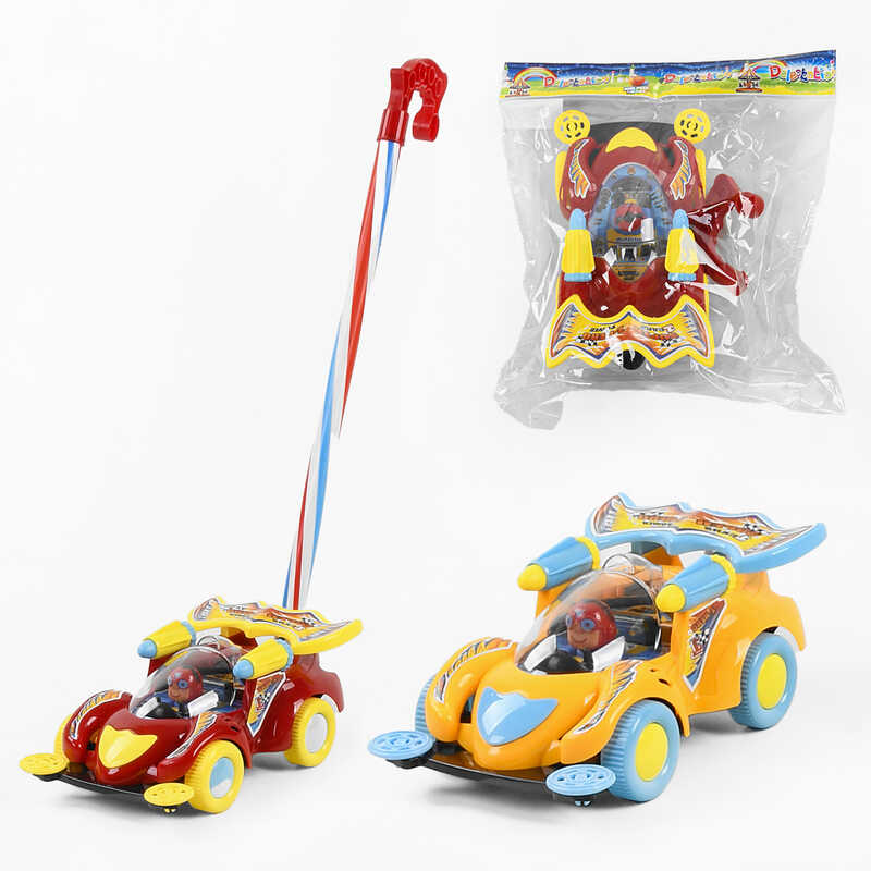 Каталка 346 (60) машинка на паличці, 2 кольори, в пакеті