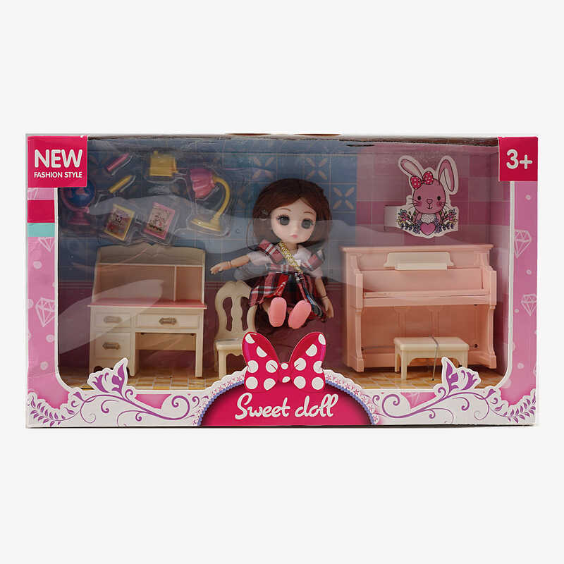 Лялька R 100-155-36 (48/2) 15 см, імітація скляних очей, шарнірні суглоби, аксесуари, в коробці