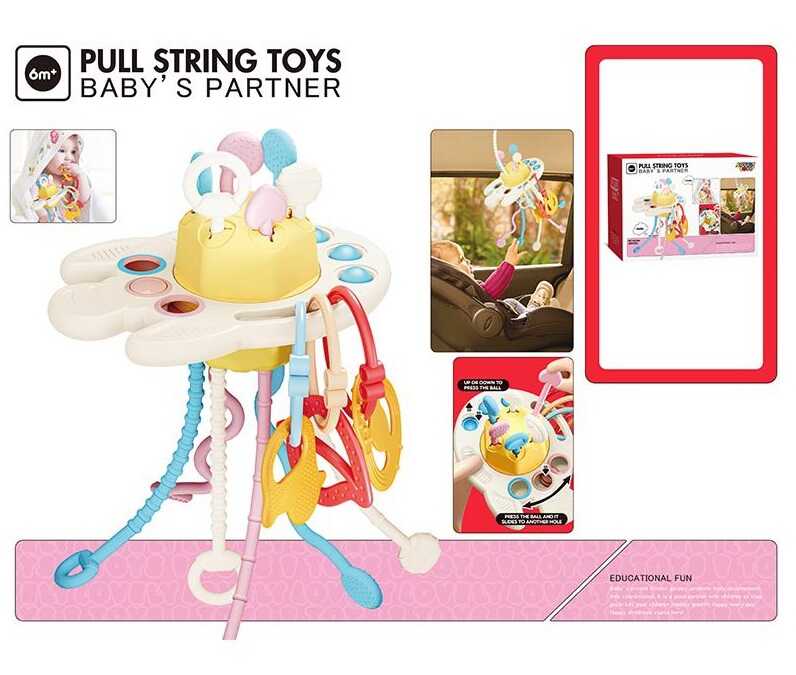 Брязкальце N 1654 Штрих=40069 (72) Космічна ракета”, Pop it, пальчикова гра, прорізувач, шнурочки, підвіски, в коробці