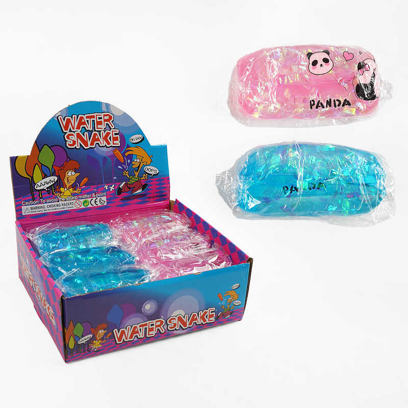 Гра антистрес C 70197 (6) ЦІНА ЗА 12 ШТУК В БЛОЦІ, вислизає з рук, всередині плавають блискучі стрічки, зображення панди, в коробці