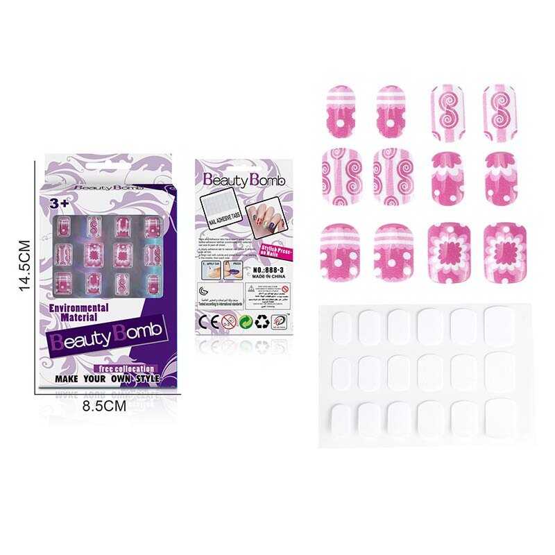 Набір для манікюру 888-3 (1440/3) двостороння липка стрічка, накладні нігті, в коробці