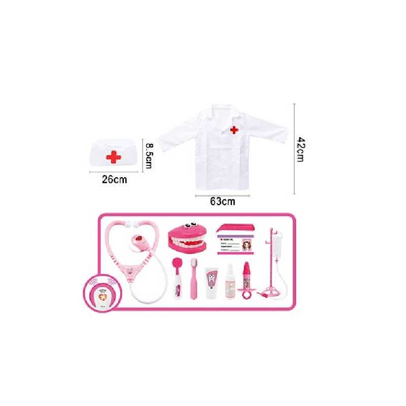 Набір лікаря SD 169-240 (16) халат, шапочка, щелепа, стетоскоп, підсвічування, медичне приладдя, у пакеті