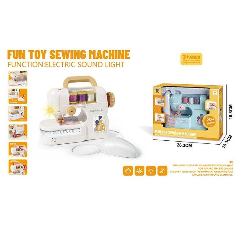 Швейна машинка XS 25001 (36/2) 2 кольори, на батарейках, шиє, підсвічування, нитки, тканина, інструкція, в коробці