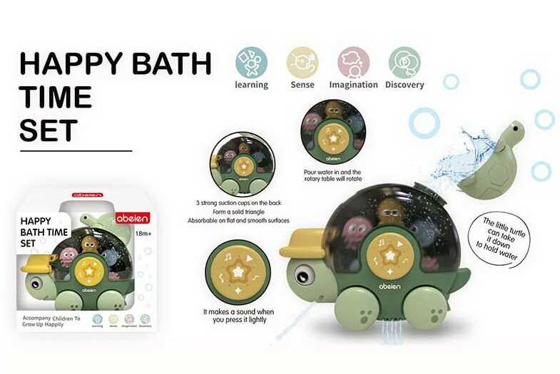 Гра для ванни 52050 (48) “Черепаха”, каталка, пискавка, черпак, млин, присоски, в коробці