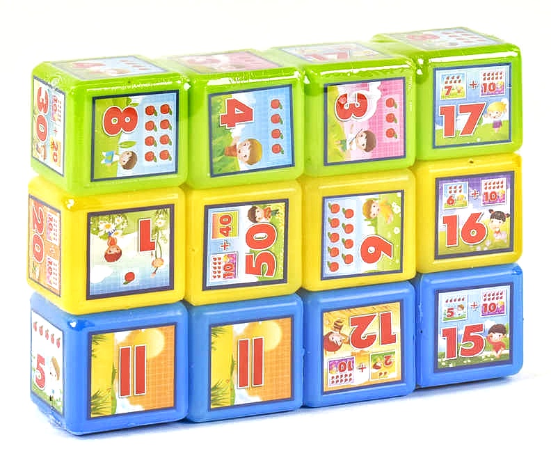 Кубики "Математика 12 шт" 09052 , "M Toys" , кульок