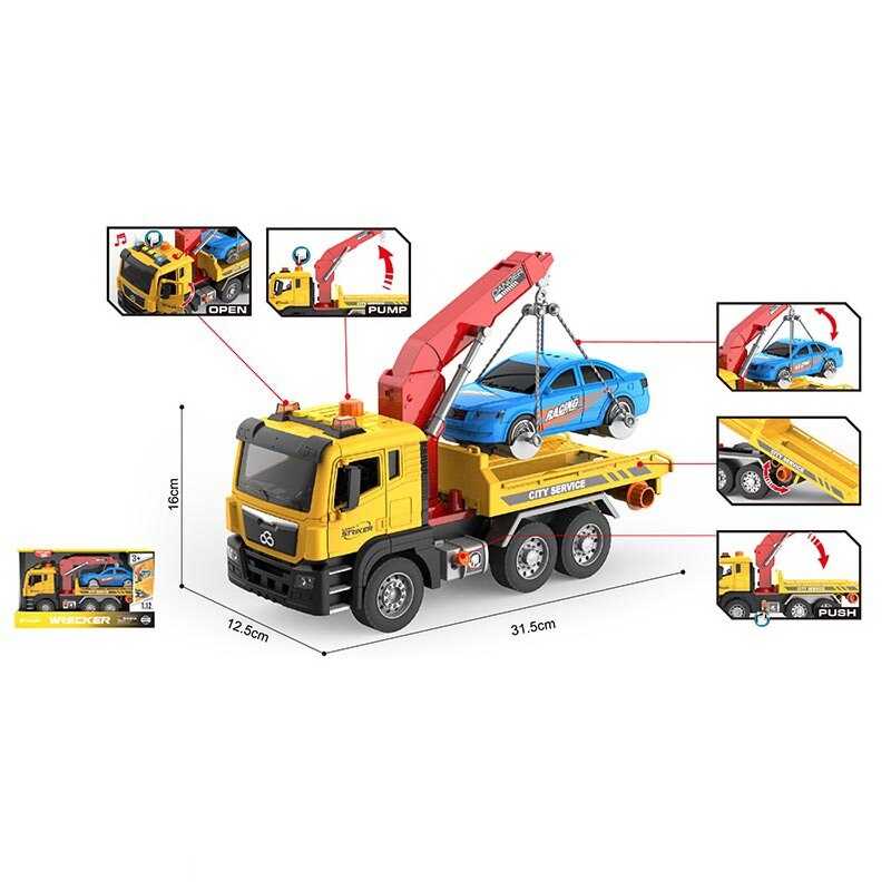 Евакуатор WY 1119 A (18) на батарейках, підсвітка, звук, інерція, довжина 31 см, рухомі деталі, в коробці