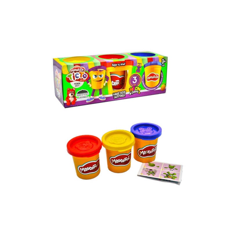 гр Тісто для ліплення "Master Do" TMDB-01-04U УКР. (15) "Danko Toys", 3 банки*50 г