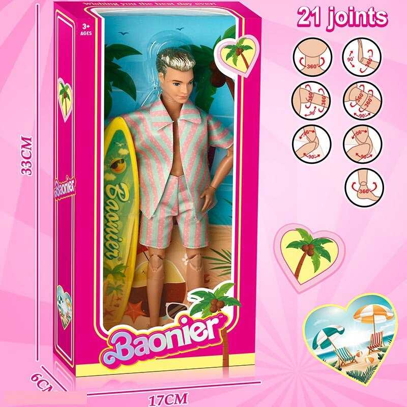 Лялька JJ 8764-2 Q (96/2) висота 29 см, шарнірне з'єднання, дошка для серфінгу, в коробці