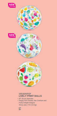 Intex М'яч 59040 NP (36) різнокольоровий, діаметром 51см, 3 види, від 3-х років