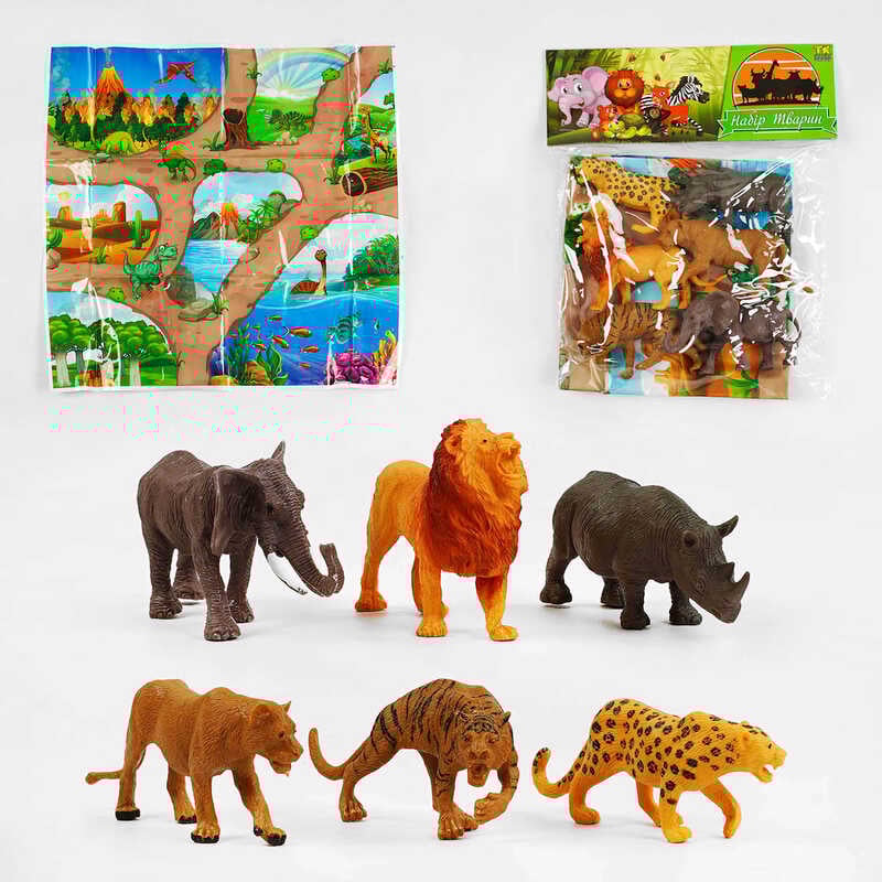 Набір диких тварин TK - 80466 (216) "TK Group", 6 тварин, ігрове поле, у пакеті