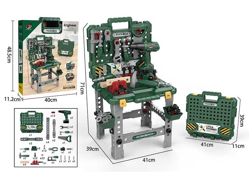 Набір інструментів G 230 (8) 98 елементів, валіза, робочий простір, дриль на батарейках, насадки, рулетка, в коробці