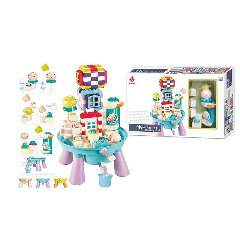 Конструктор 77018 (8) 179 елементів, столик, водяні іграшки, кухлик, антиковзкі наліпки, інструкція, в коробці