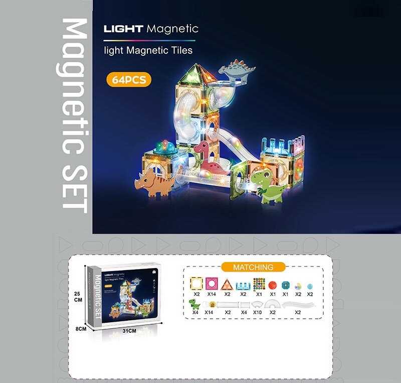 Магнітний конструктор CH 1158 (18) 64 деталі, в коробці