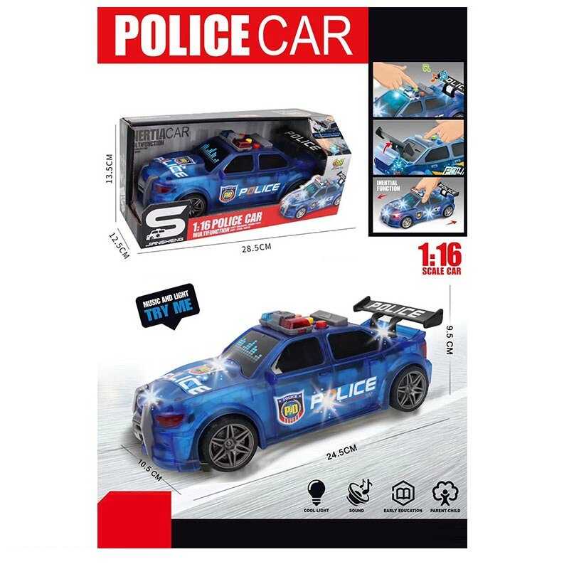 Машина JS 124 H (48) "Поліція",  масштаб - 1:16, інерція, підсвічування, звук, рухомі елементи, в коробці