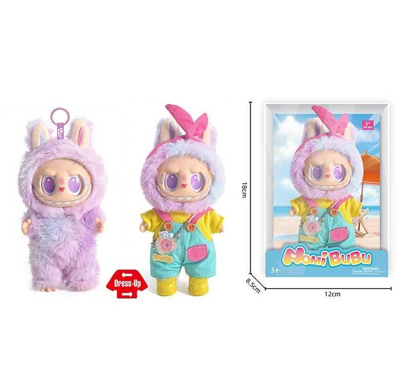 М`яка іграшка-брелок YF 004 C (120/2) герой, гумовий, висота 17 см, металеве кільце, знімний одяг, рухомі ручки та ніжки, бантик, в коробці