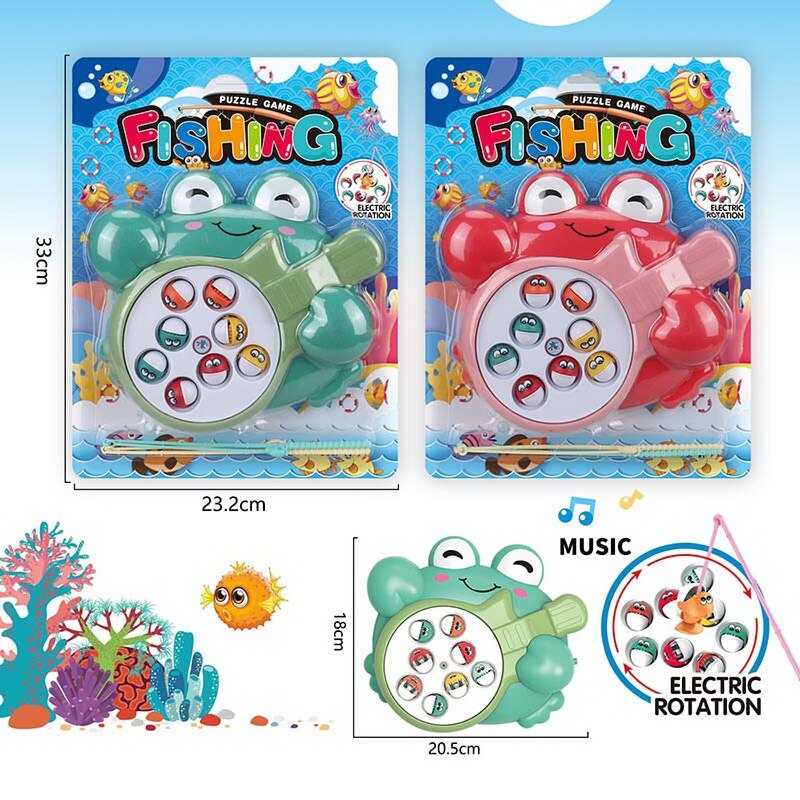 Риболовля 137-11 A (60/2) 2 види, автоматичне обертання ігрової платформи, звук, 8 рибок, рибки відкривають рот, 2 вудки, на листі