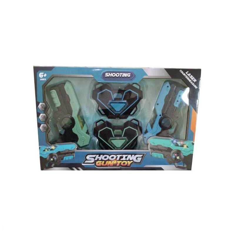 Набір пістолетів з мішенню CH 206 (24) 2 бластери, 2 мішені, підсвічування, вібрація, звук, ремені, в коробці