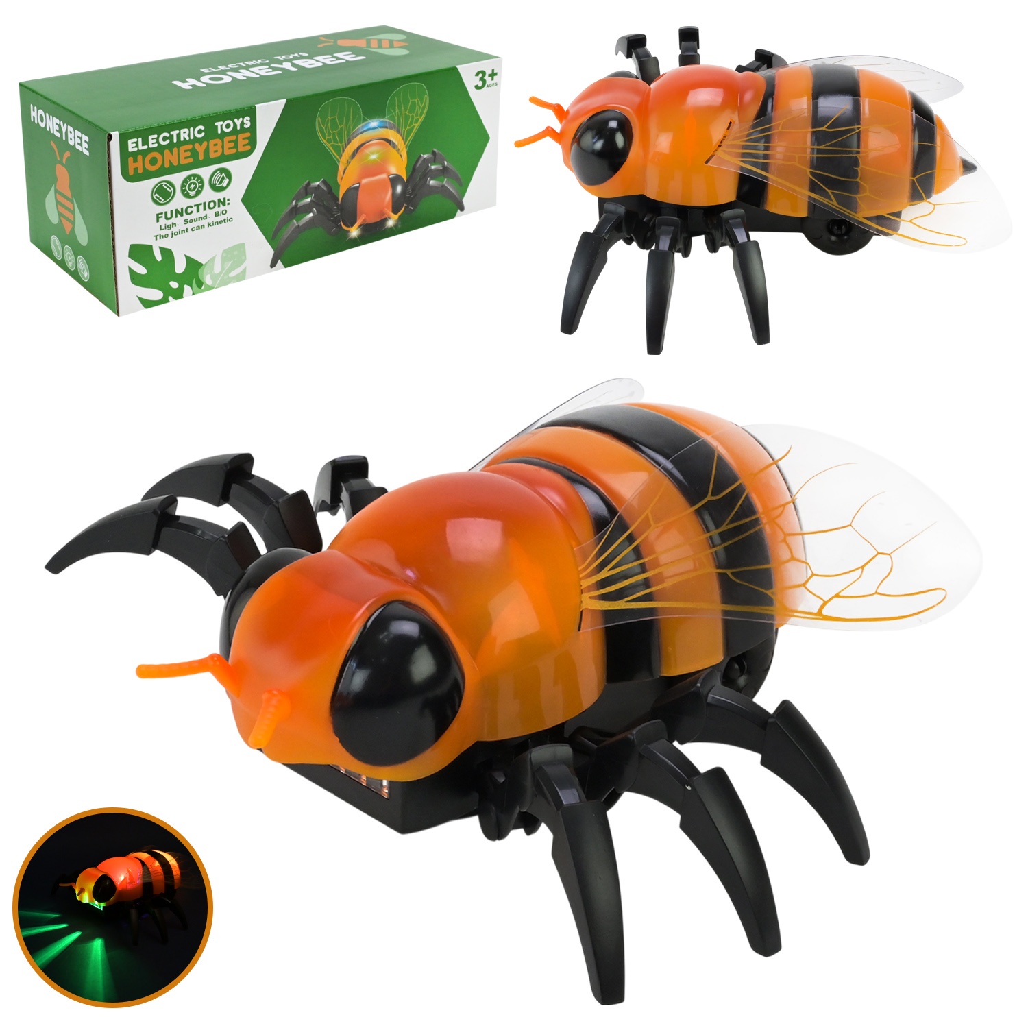 Іграшка музична "Бджілка"  HC040, колесо вільного ходу, підсвічування, звук , рухаються лапки , в коробці