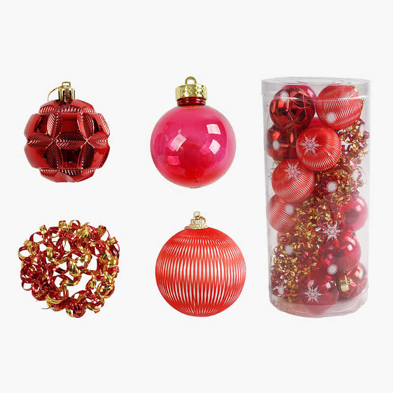 Новорічні прикраси C 67413 (32) 24 штуки, кульки, D = 6 см, в слюді