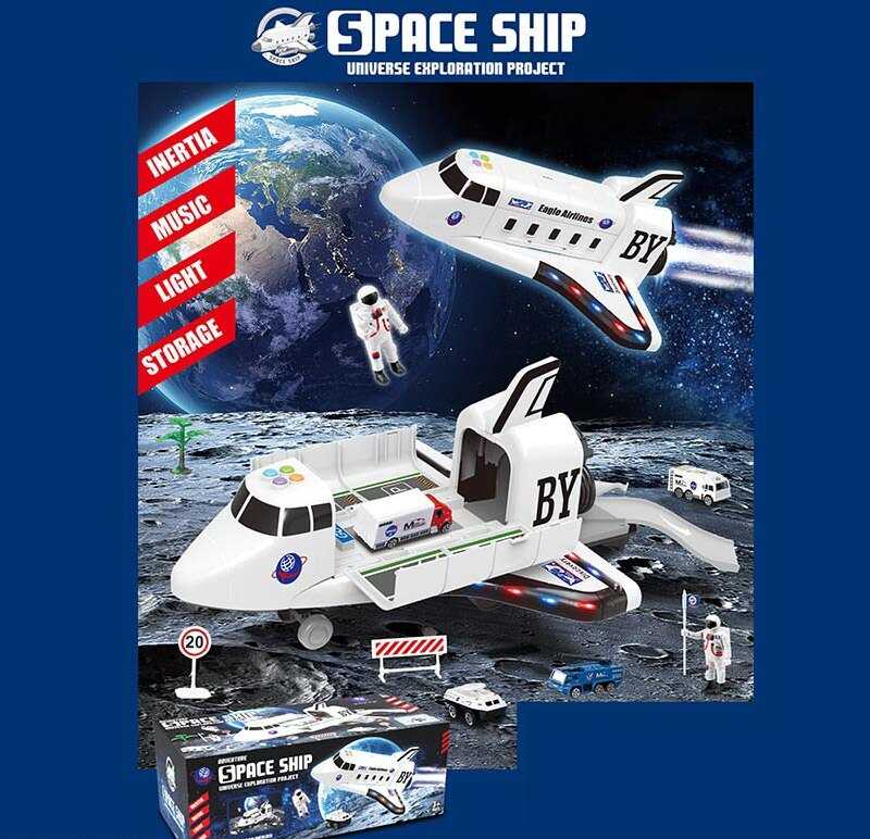 Літак SJ 688 A (12) парковка, звуки, інерція, мелодії, підсвічування, на батарейках, аксесуари, 4 машинки, 2 фігурки, в коробці