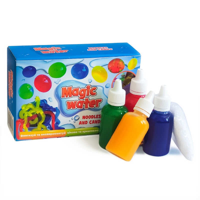 гр Набір для творчості "Magic water" MV6031-01 (10) "Ludum", 4 кольорові гелі, ложка, пакетик сухої речовини, в коробці