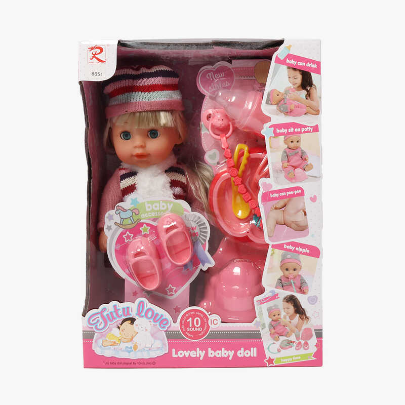 Пупс 8651 (18) їсть, ходить до туалету, говорить мама, тато, видає звуки, аксесуари, в коробці