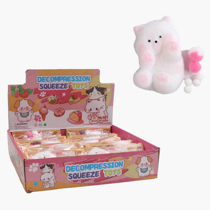 Гра антистрес C 72089 (24) ЦІНА ЗА 16 ШТУК В БЛОЦІ, "Тваринка", волохата, м'які кульки, розмір 6х8х2.5 см, в коробці