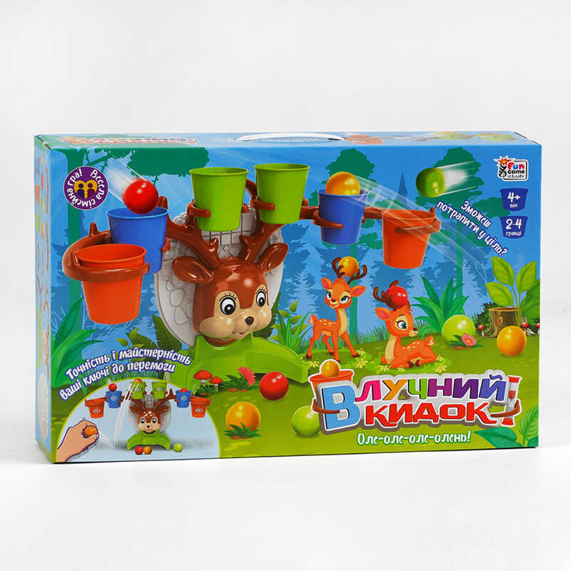 гр Настільна гра "Влучний кидок" 39889 (12) "4FUN Game Club", пісочний годинник, кульки, стаканчики, в коробці