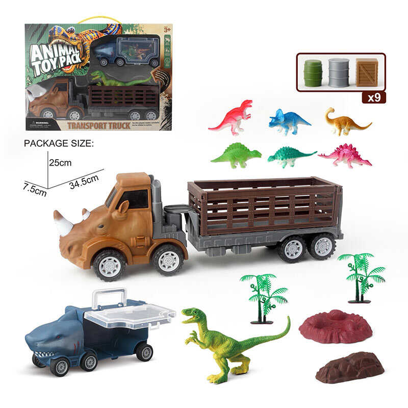 Набір машин 158-129 (48/2) 2 машинки, 7 динозаврів, аксесуари, в коробці