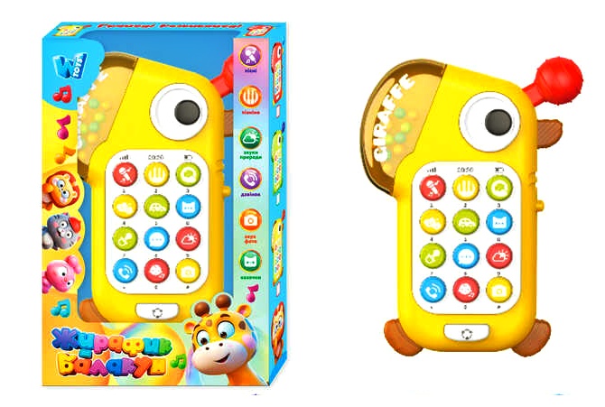 Телефон 34691 , "WToys", 3 кольори, ОЗВУЧ. УКР.  МОВОЮ, пісні, мелодії, казки, вірші, скоромовки, загадки, підсвічування, прорізувачі, брязкальце, в коробці, МІКС ВИДІВ