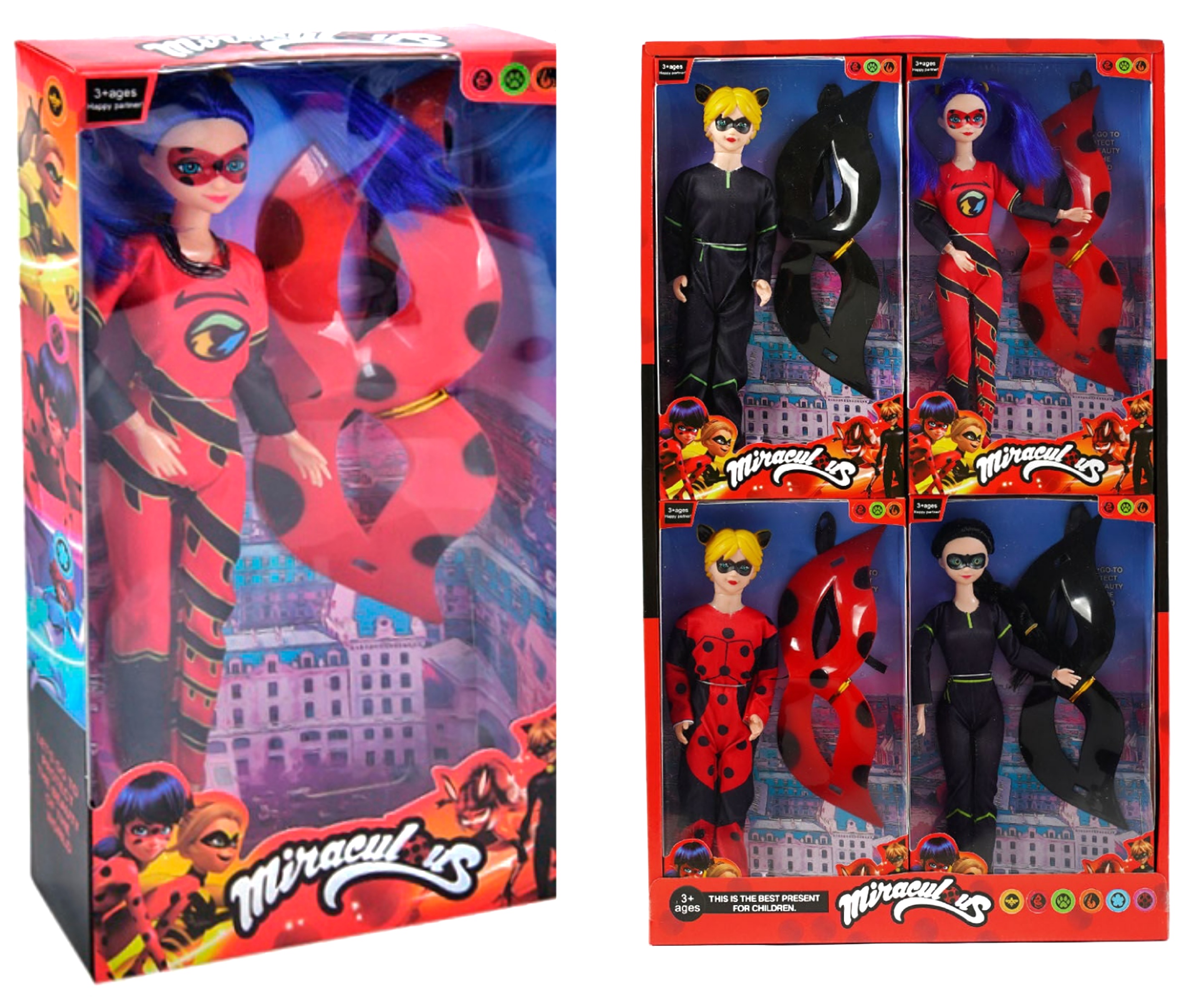 Лялька 2274 C , герої «Lady Bug»2274 C , висота 30 см, маска для дитини, в коробці