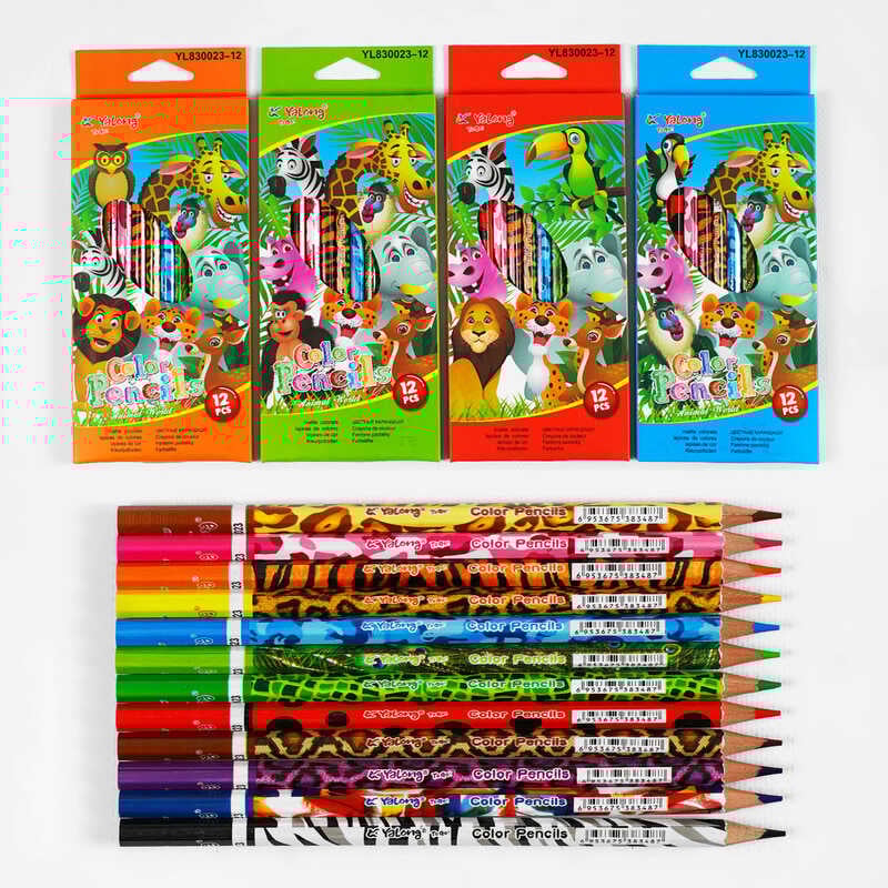 Олівці C 61918 (240) 4 види, 12 кольорів, в коробці, ВИДАЄТЬСЯ ТІЛЬКИ МІКС ВИДІВ