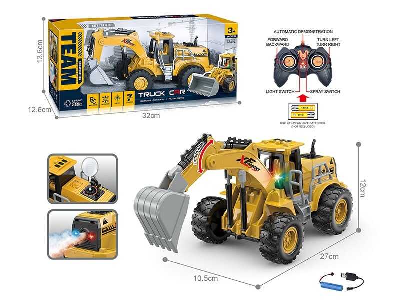 Екскаватор на радіокеруванні MDP 268-1 A (48/2) акумулятор 3.7 V, пульт 2.4 GHz, підсвічування, парогенератор, гумові шини, в коробці