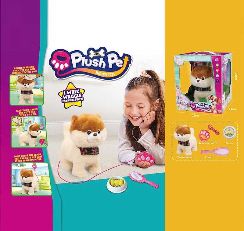 Улюбленець 933-193 E (12) “Собачка”, повідець-пульт керування, ходить, гавкає, рухає хвостиком, реагує на дотик та плескіт долонь, в коробці